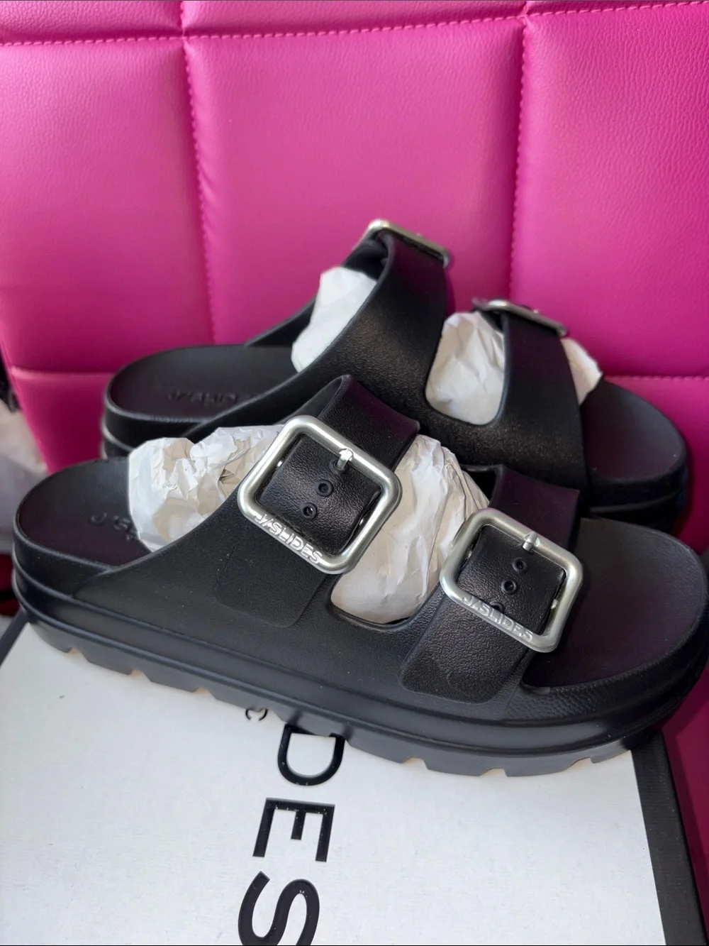 J Slides Black Simply Eva Slides Size 9